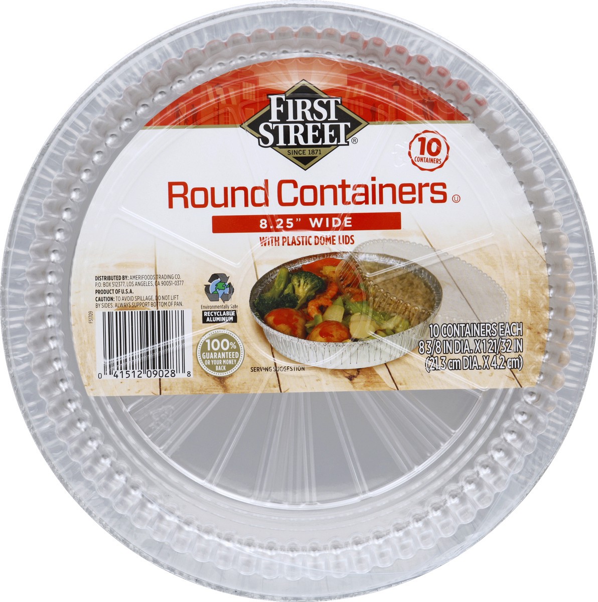 slide 3 of 6, First Street 8.25In Round Container W/Dome Lid, 10 ct