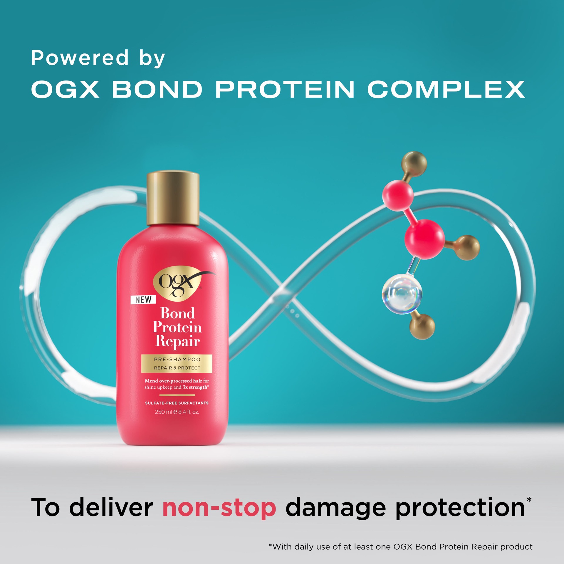 slide 9 of 9, Ogx Pre-Shampoo, Bond Protein Repair, 8.4 fl oz