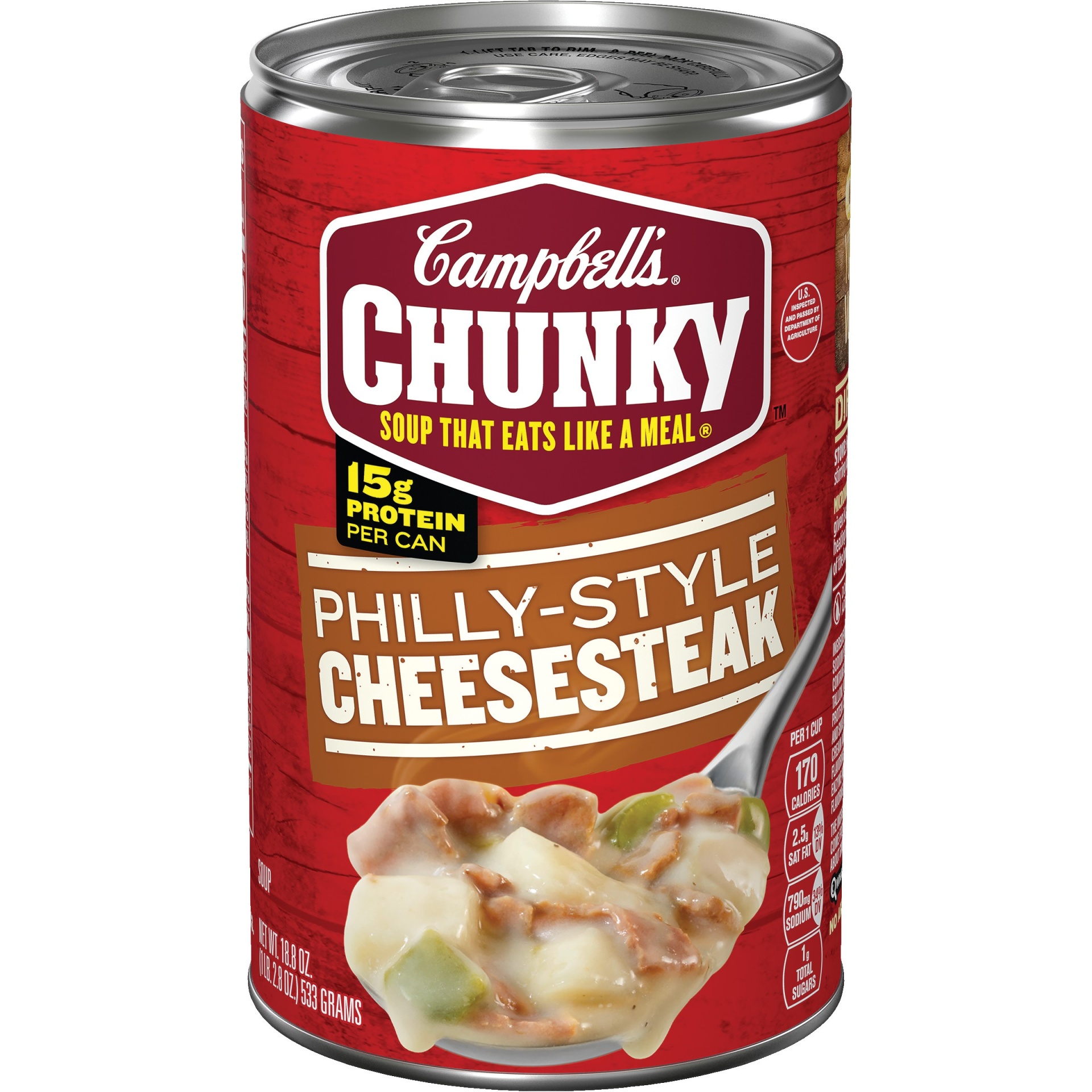 slide 1 of 1, Campbell's Chunky Philly-Style Cheesesteak Soup, 18.8 oz
