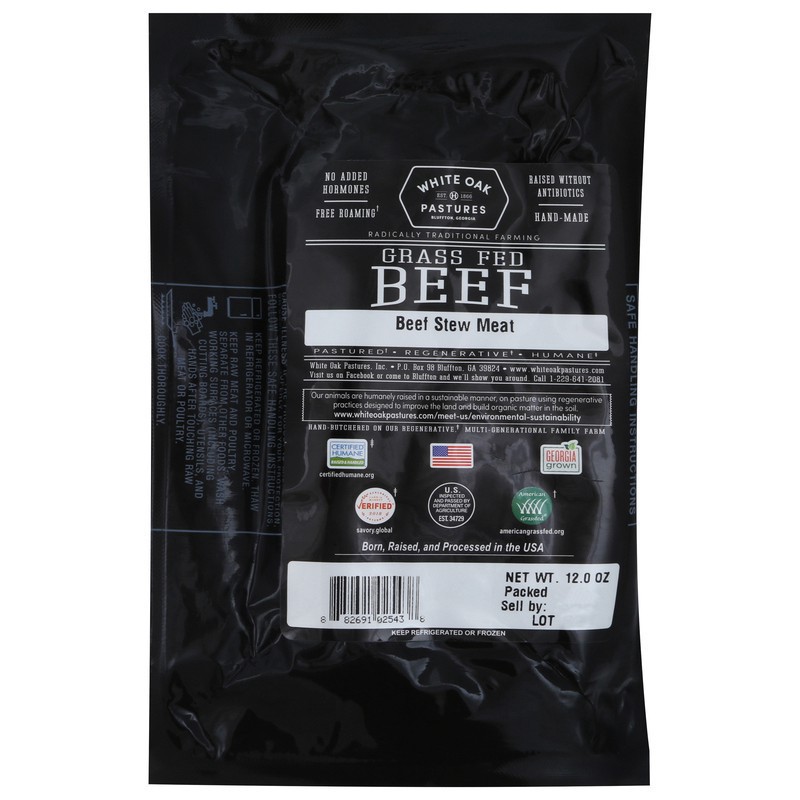 slide 1 of 1, White Oak Pastures Beef Stew Meat 12 oz, 12 oz