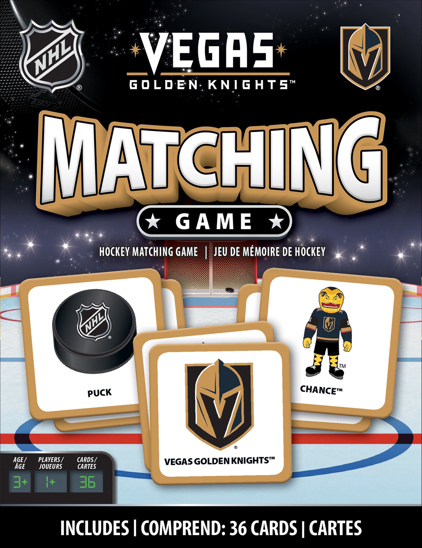 slide 1 of 5, Masterpieces Las Vegas Golden Knights NHL Matching Game, 1 PK