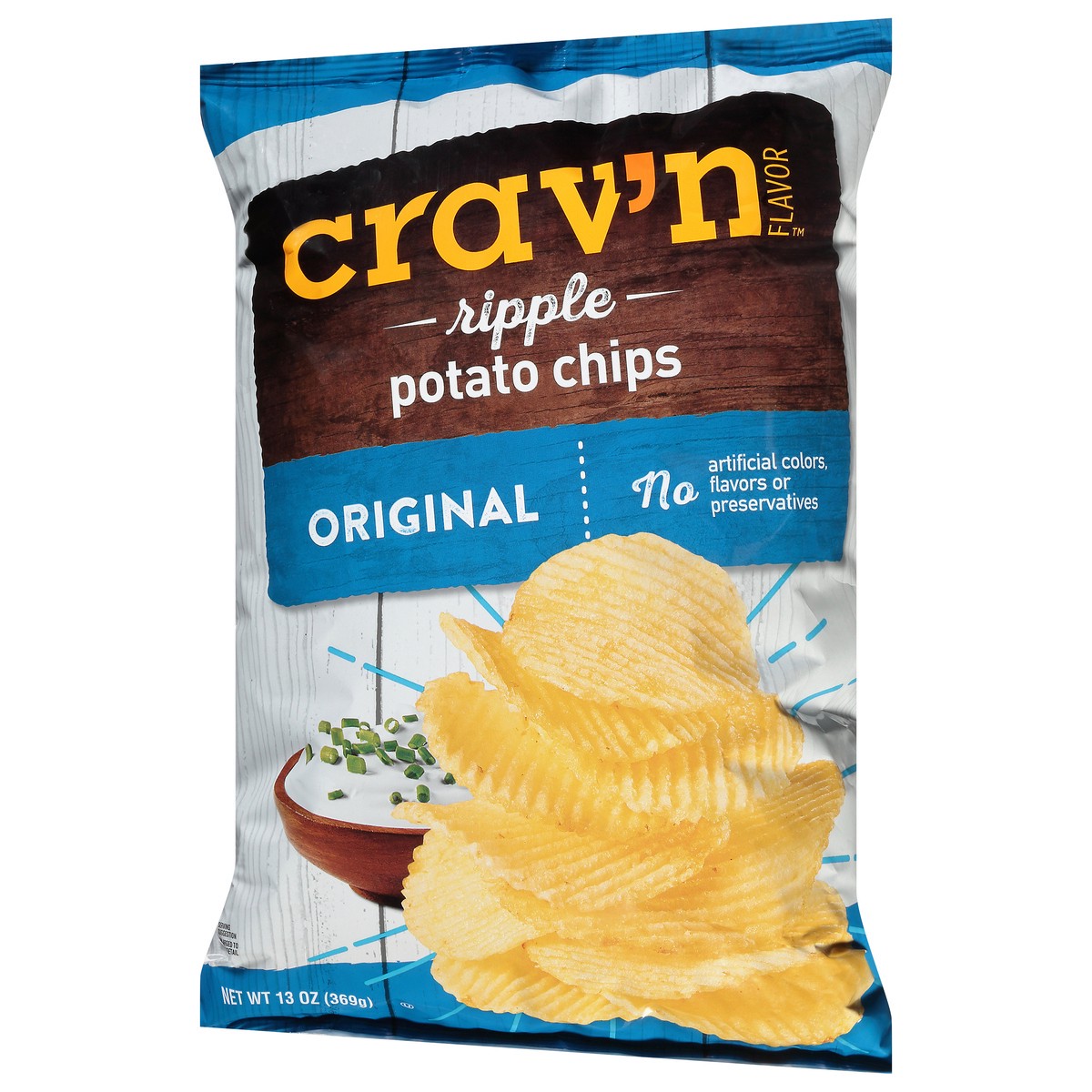 slide 10 of 17, Crav'n Flavor Ripple Original Potato Chips 13 oz, 13 oz