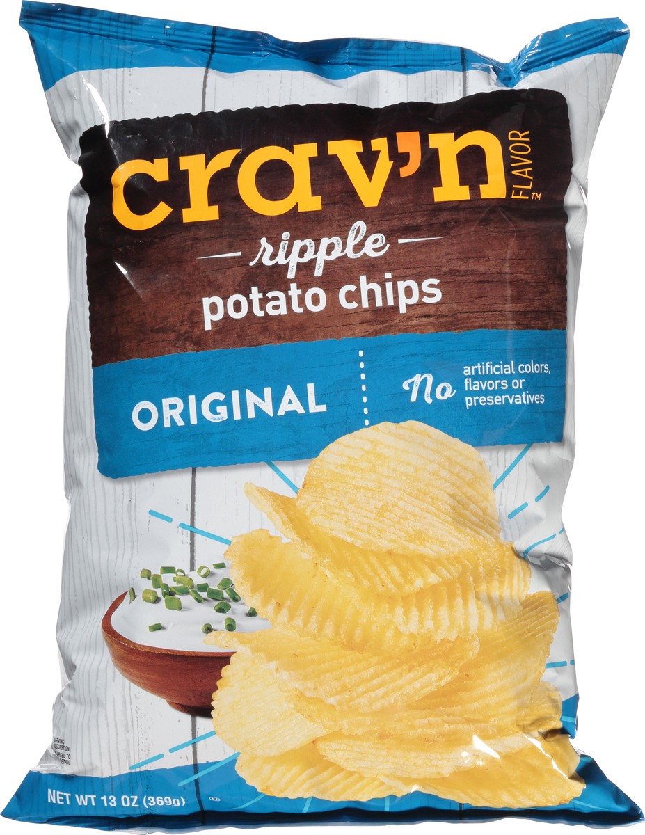 slide 13 of 17, Crav'n Flavor Ripple Original Potato Chips 13 oz, 13 oz