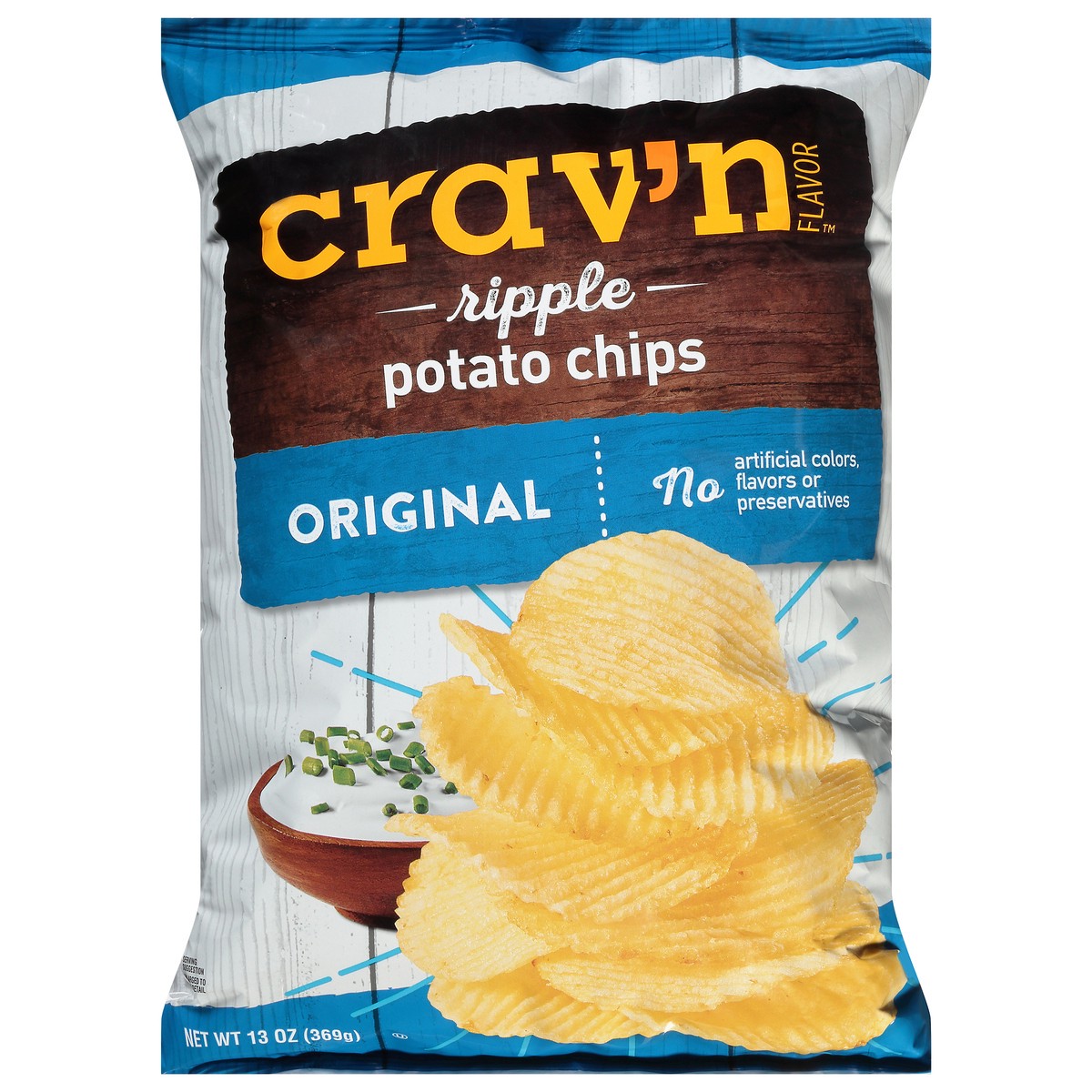 slide 8 of 17, Crav'n Flavor Ripple Original Potato Chips 13 oz, 13 oz