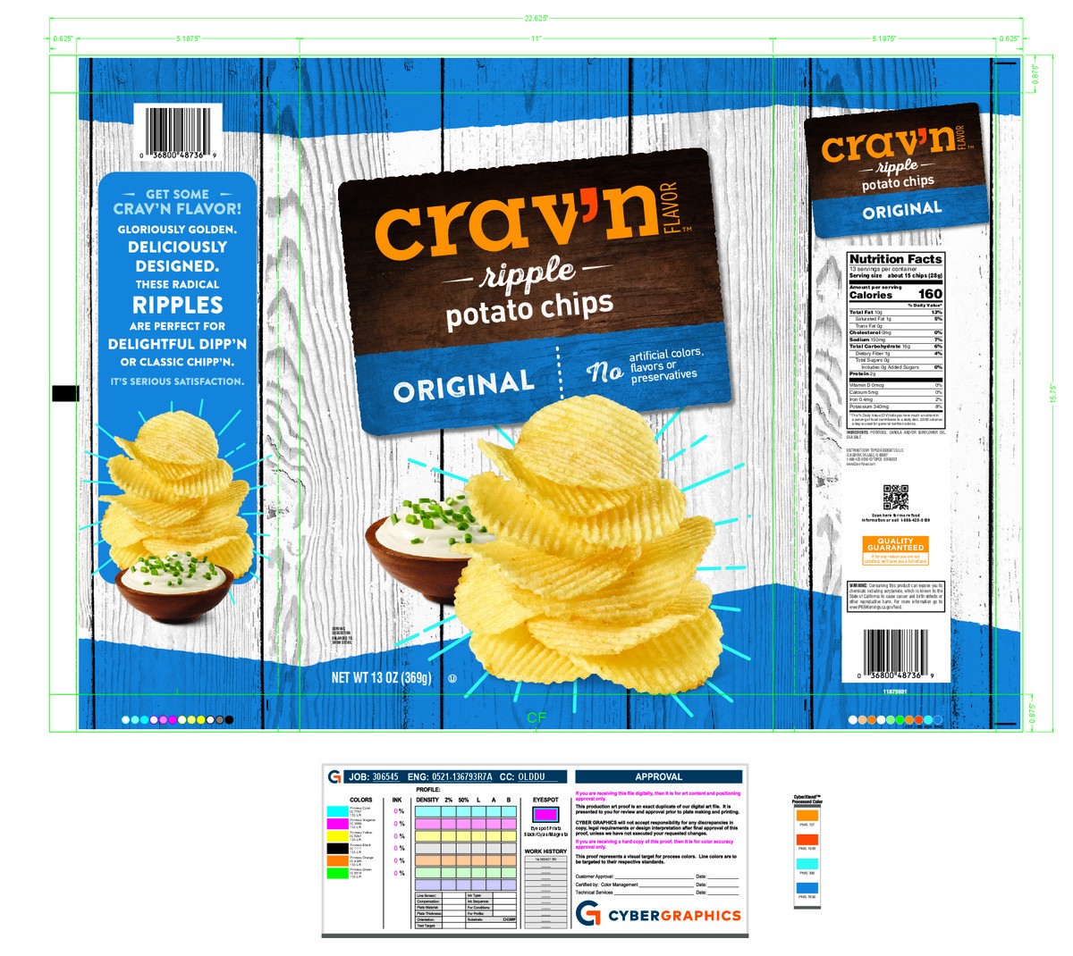 slide 5 of 17, Crav'n Flavor Ripple Original Potato Chips 13 oz, 13 oz