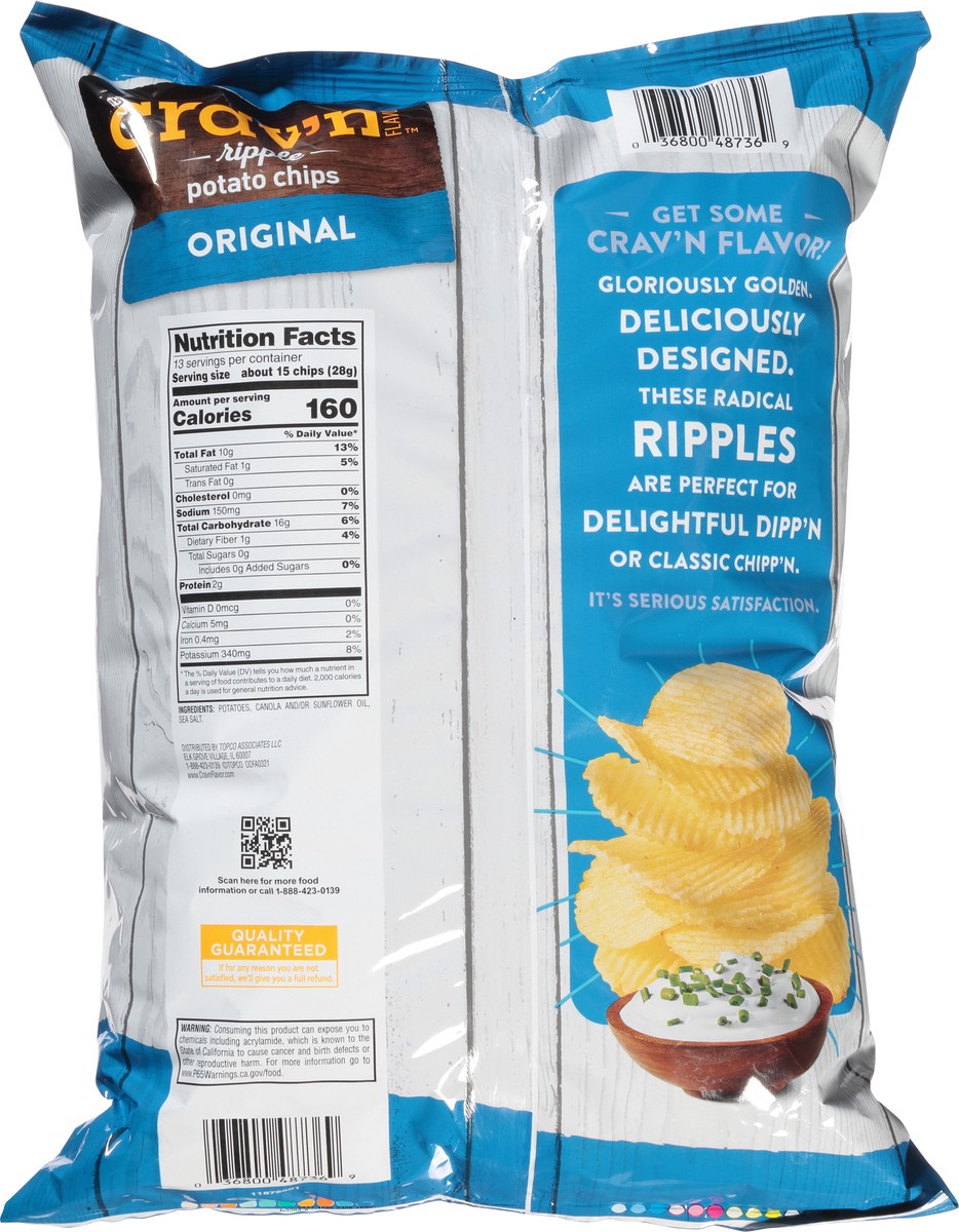 slide 3 of 17, Crav'n Flavor Ripple Original Potato Chips 13 oz, 13 oz