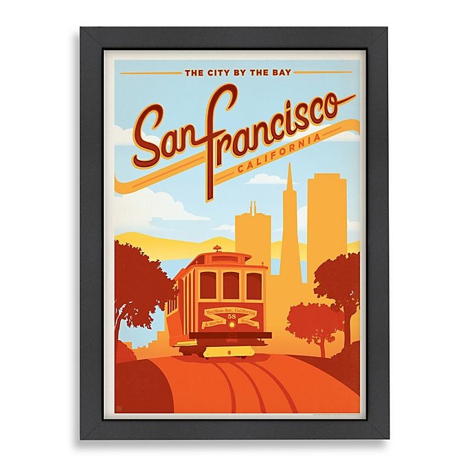 slide 1 of 1, Americanflat San Francisco Tram Framed Wall Art, 1 ct