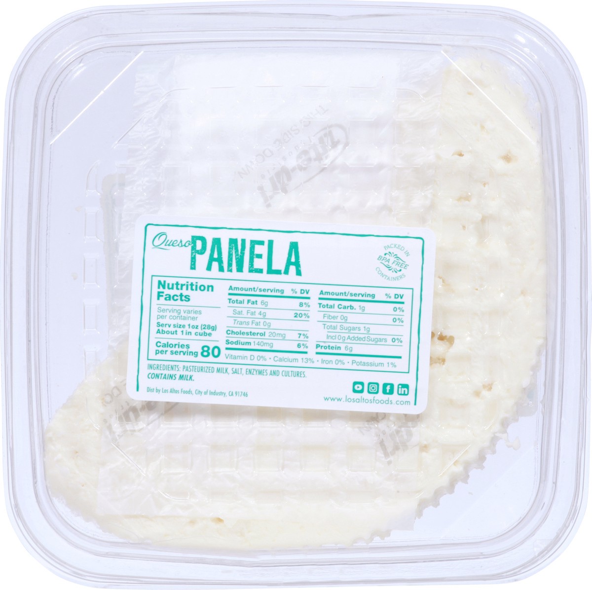 slide 8 of 12, Los Altos Whole Milk Natural Gluten Free Queso Panela Cheese 1.03 lb, per lb