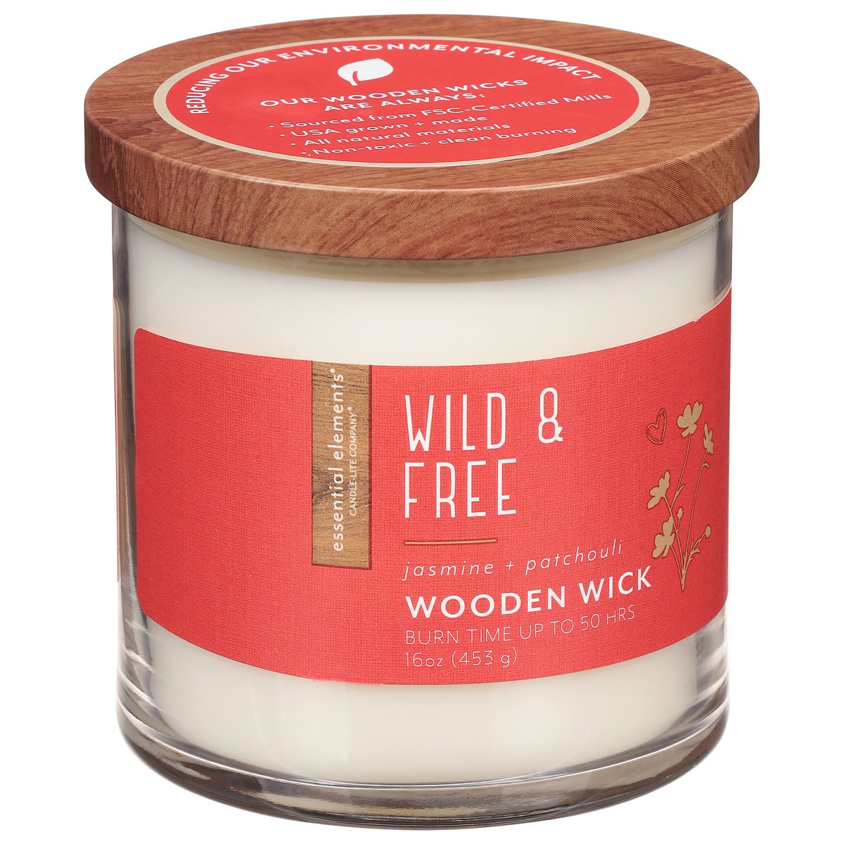 slide 9 of 9, Candle Lite Essential Elements Wild And Free Wooden Wick Candle 16Oz, 1 ct