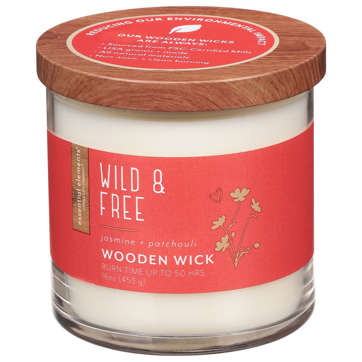 slide 8 of 9, Candle Lite Essential Elements Wild And Free Wooden Wick Candle 16Oz, 1 ct