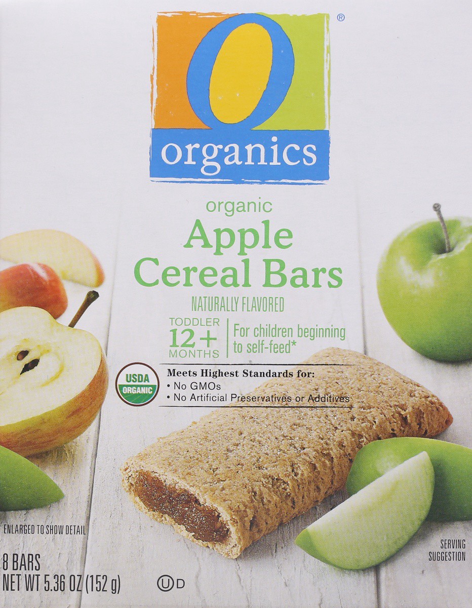slide 6 of 9, O Organics Apple Cereal Bars For Toddlers, 8 ct; 0.67 oz