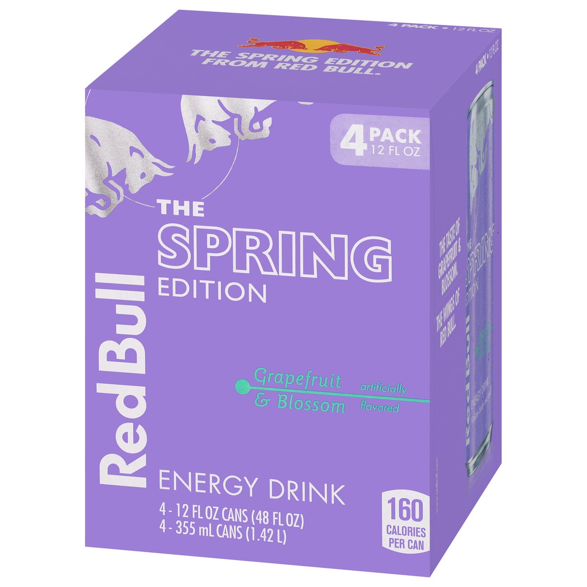 slide 13 of 13, Red Bull Spring Edition Energy Drink, Grapefruit, 12 fl. oz., Pack of 4 cans, with 114mg Caffeine, Taurine & B Vitamins, 4 pk