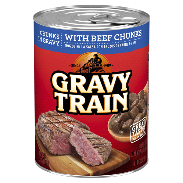 slide 1 of 1, Gravy Train Chunks in Gravy With Beef Chunks, Wet Dog Food, 13.2 Oz Can, 13.2 oz