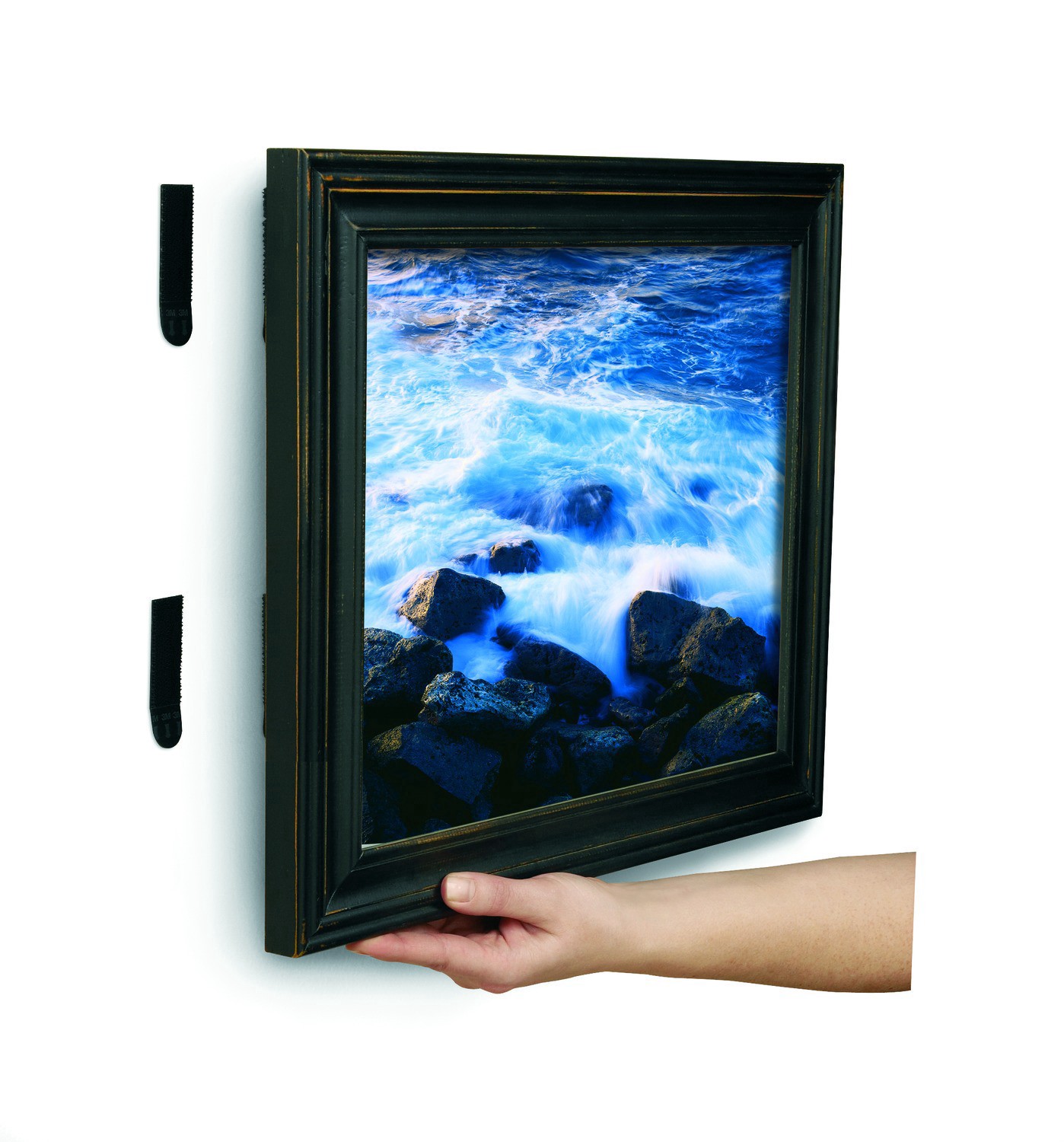 slide 4 of 5, 3m Command Medium Black Picture Hanging Strips, 4ct., 4 ct