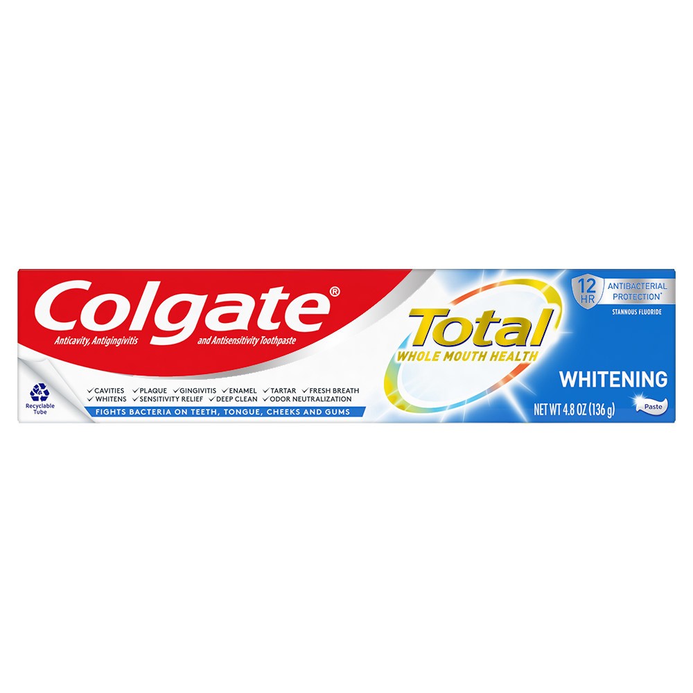 slide 1 of 3, Colgate Total Whitening Paste Toothpaste - 4.8oz 1PK, 4.8 oz