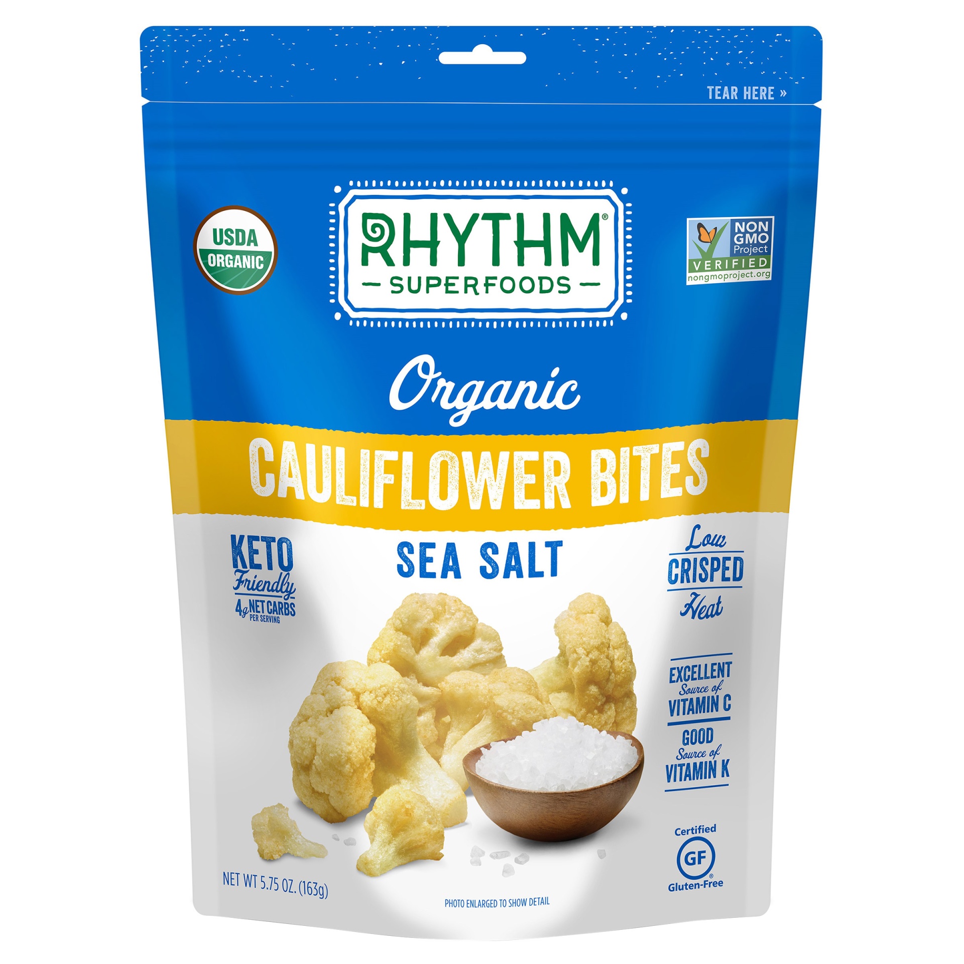 slide 1 of 1, Rhythm Superfoods Organic Cauliflower Bites, 