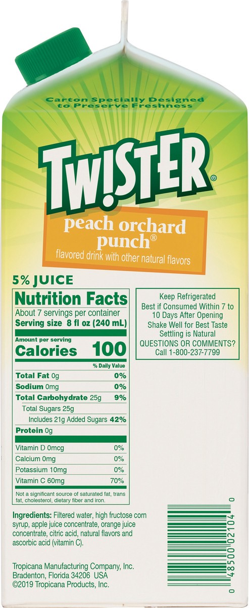 slide 2 of 9, Twister Tw!ster Peach Orchard Punch - 59 fl oz, 59 fl oz