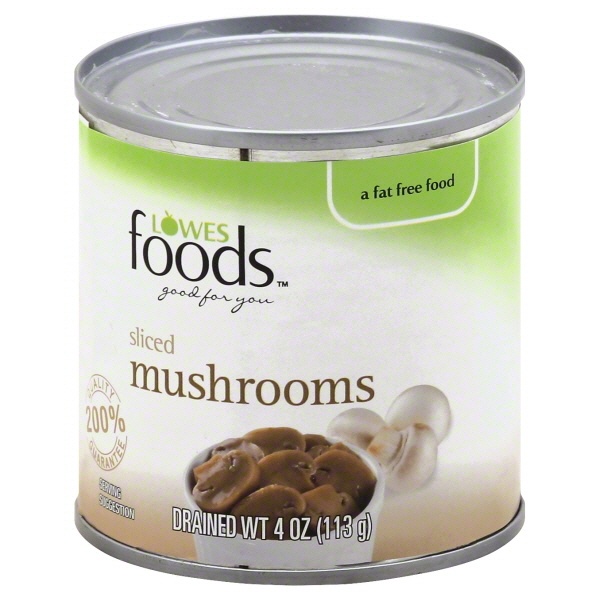 slide 1 of 1, Lowes Foods Sliced Mushrooms, 4 oz