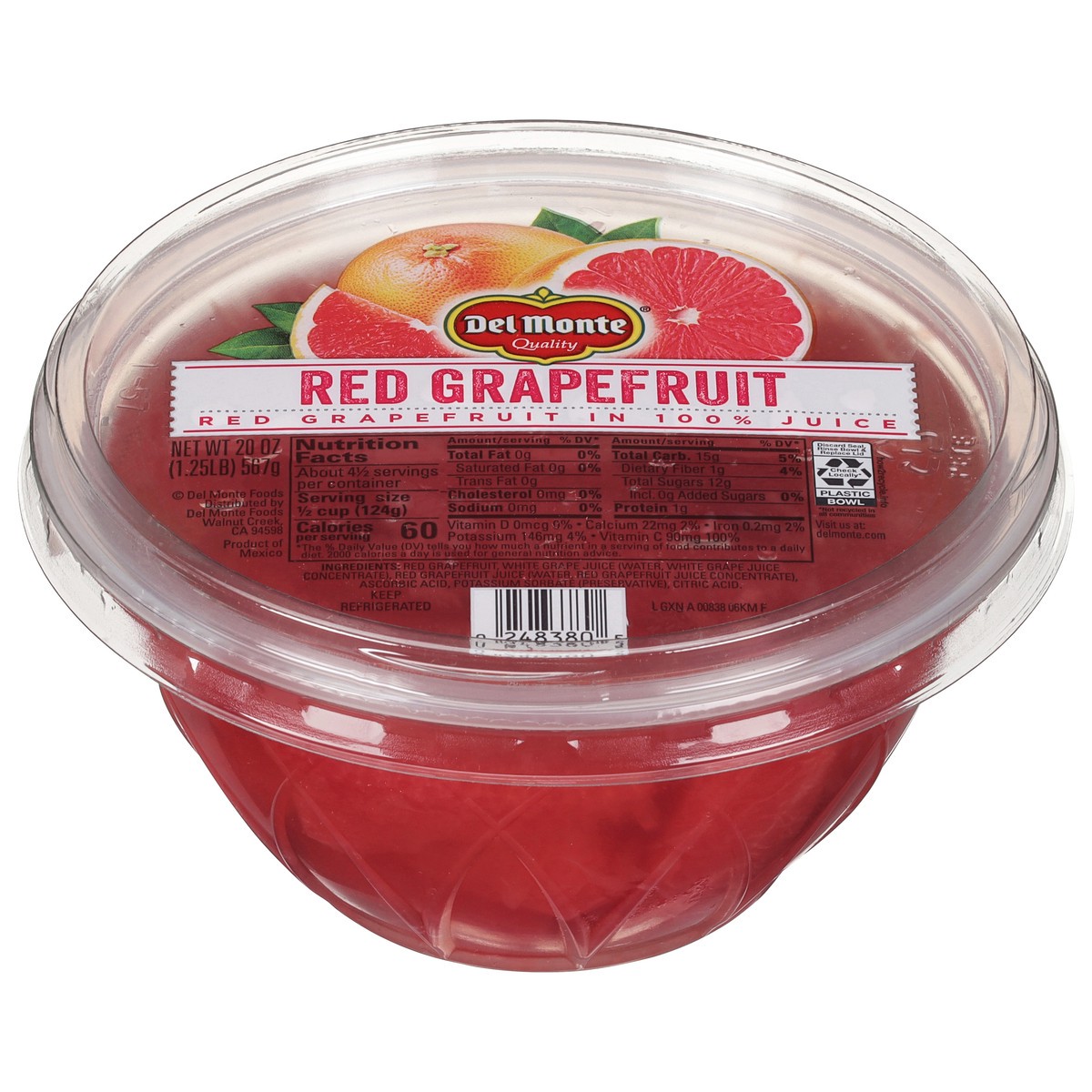 slide 1 of 9, Del Monte Red Grapefruit Fruit Cup, 20 oz