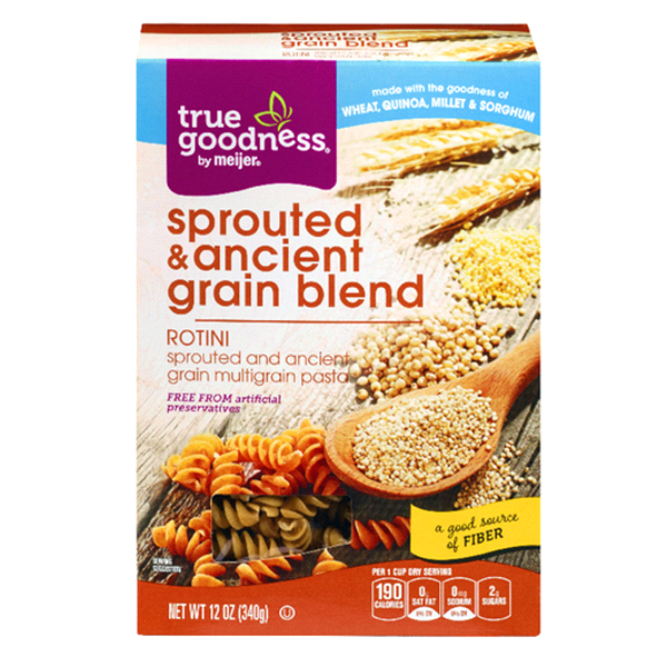 slide 1 of 1, True Goodness Sprouted & Ancient Grain Blend Rotini, 12 oz