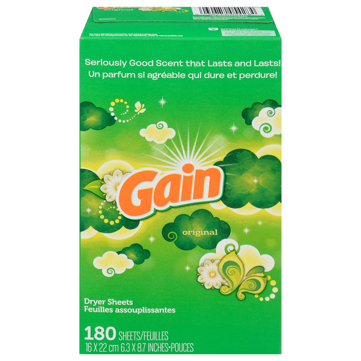 slide 2 of 16, Gain Original Dryer Sheets 180 ea, 180 ct
