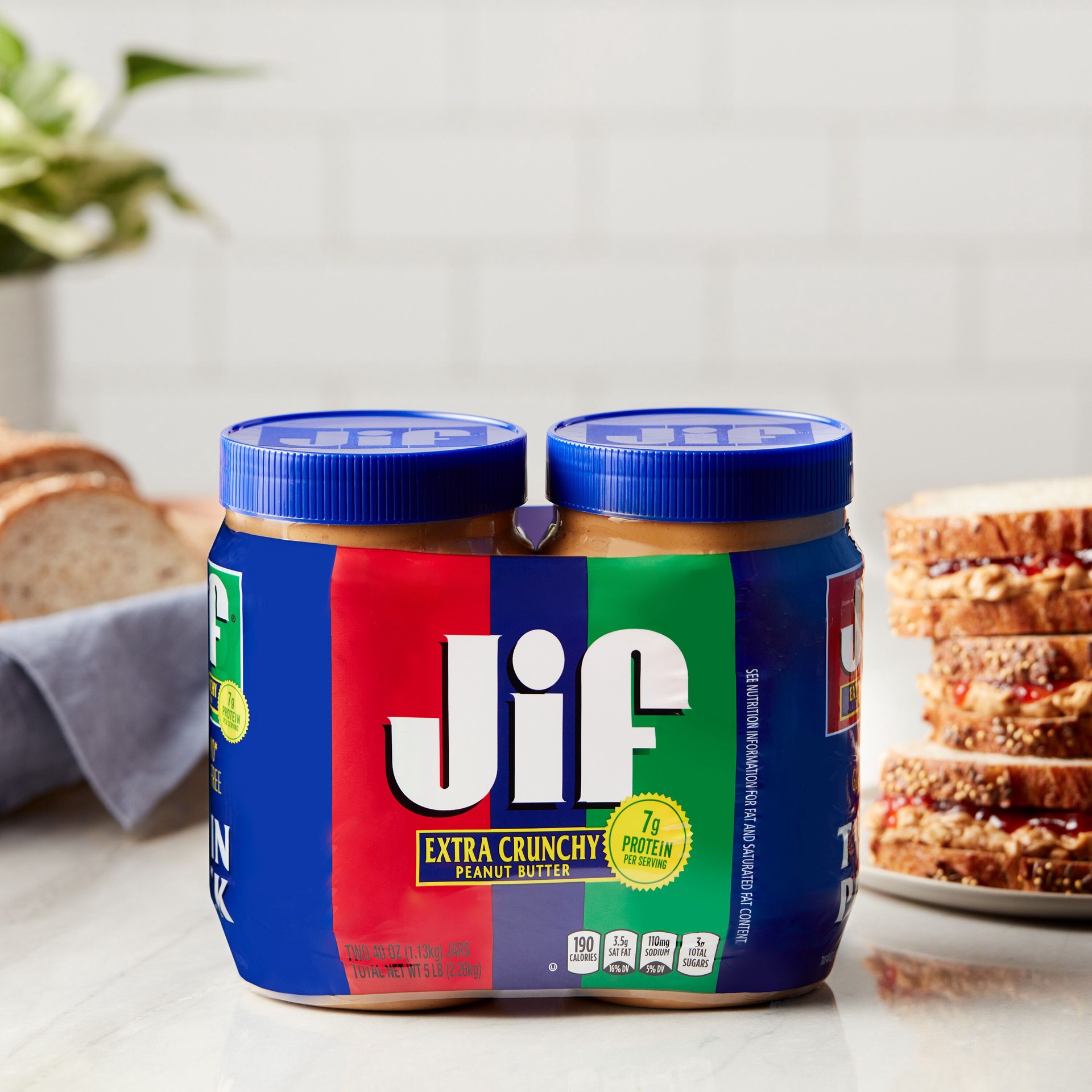 slide 6 of 6, Jif Extra Crunchy Peanut Butter Twin Pack Jar 2 ea, 2 ct