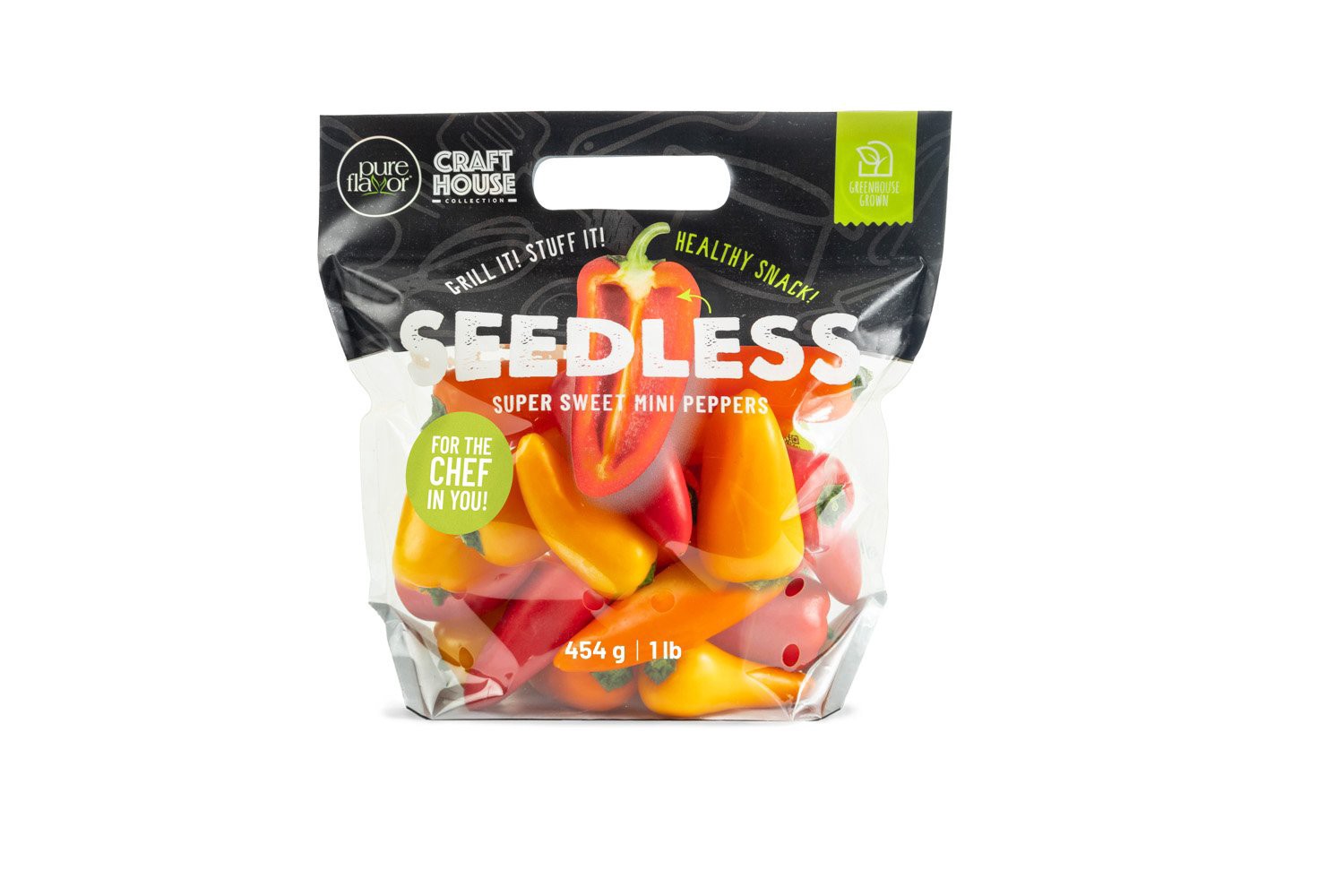 slide 1 of 1, Pure Flavor Fresh Seedless Mini Peppers, 1 lb