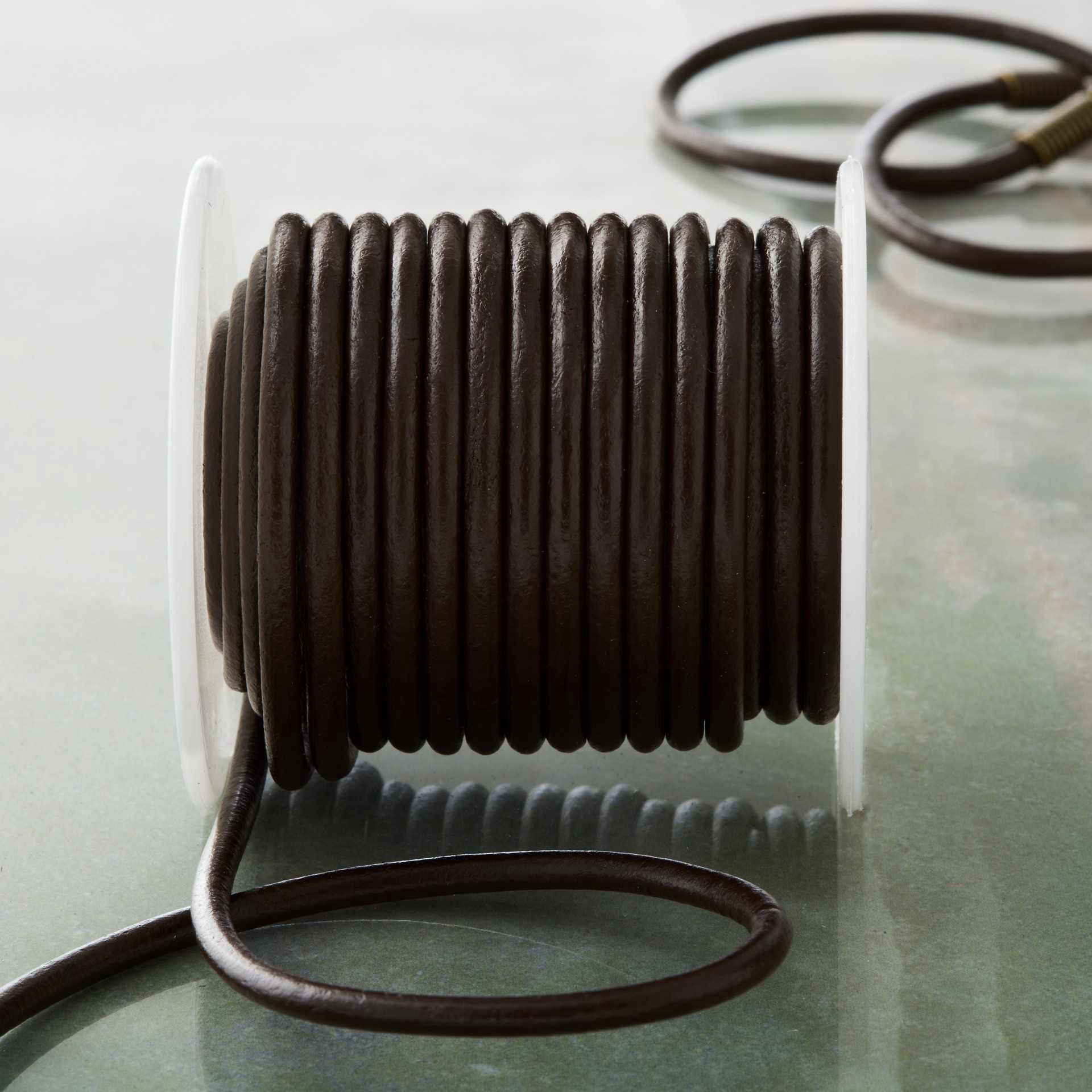 slide 2 of 3, 3mm Round Leather Lace By Bead Landing, 3 mm