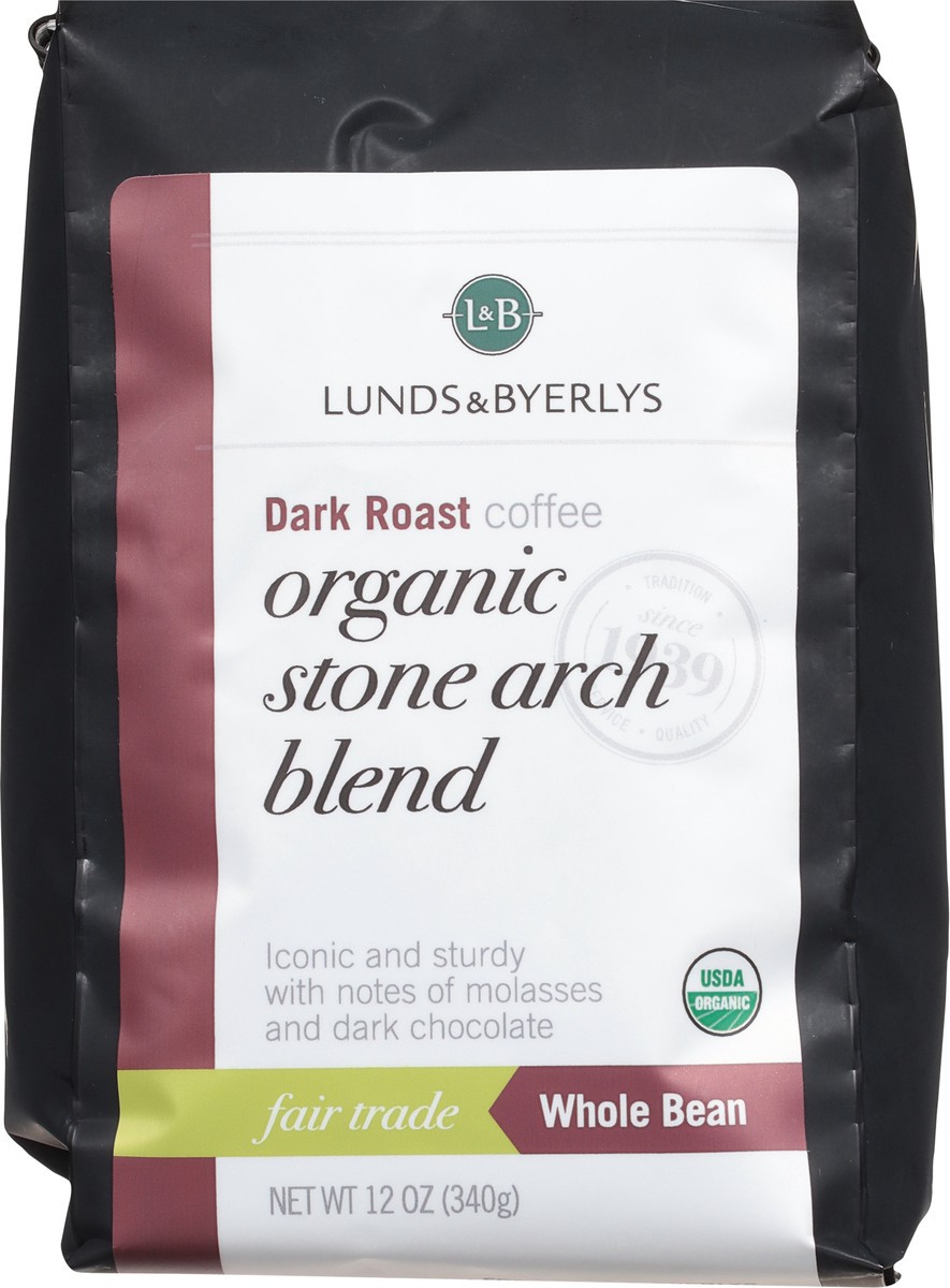 slide 6 of 11, Lunds & Byerlys Organic Dark Roast Whole Bean Stone Arch Blend Coffee 12 oz, 12 oz