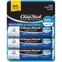 Chapstick Lip Moisturizer Original Spf 15 3-0.15 oz Sticks
