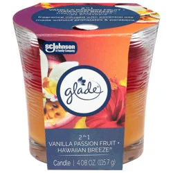 Glade 2 in 1 Vanilla Passion Fruit + Hawaiian Breeze Candle 4.08 oz
