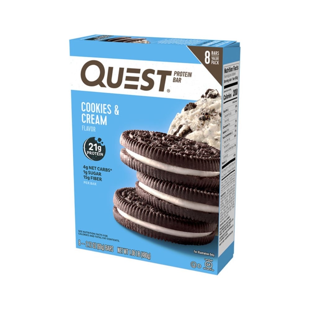 slide 1 of 1, Quest Cookies & Cream Flavor Protein Bars, 8 ct; 2.12 oz