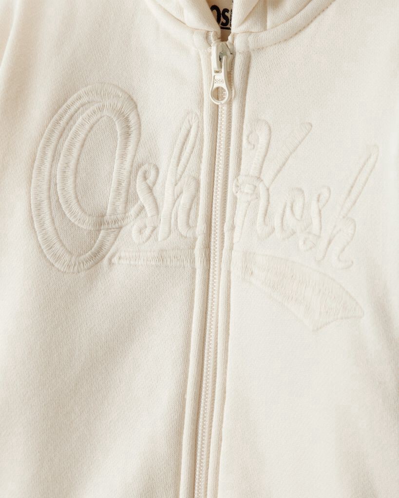 slide 2 of 4, Oshkosh Toddler Girl Hooded Zip-Up Jacket - Cream Cream 5T, 1 ct