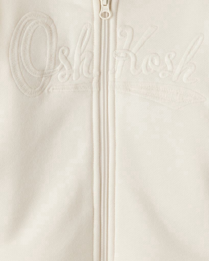 slide 4 of 4, Oshkosh Toddler Girl Hooded Zip-Up Jacket - Cream Cream 5T, 1 ct