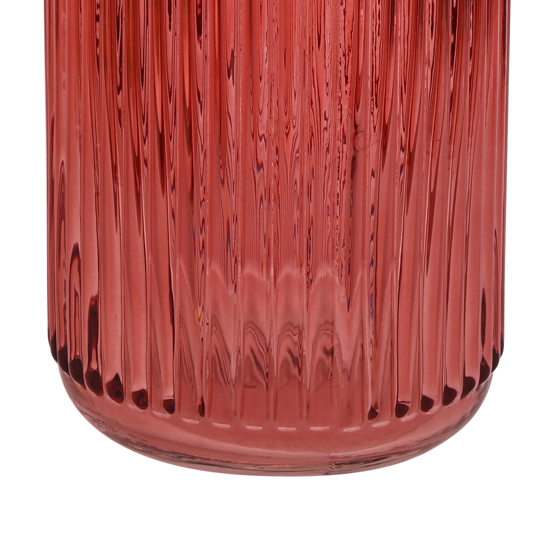 slide 4 of 4, 10" Tall Ribbed Glass Vase By Ashland, 10 in