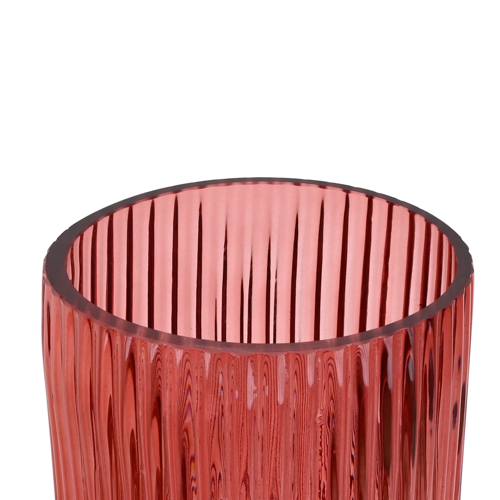 slide 2 of 4, 10" Tall Ribbed Glass Vase By Ashland, 10 in