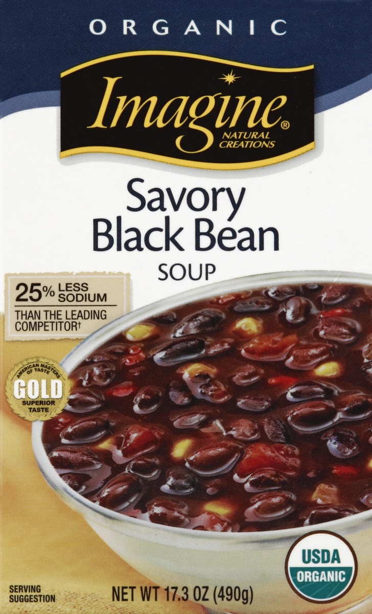 slide 4 of 4, Imagine Natural Creations Organic Savory Black Bean Soup, 17.3 oz