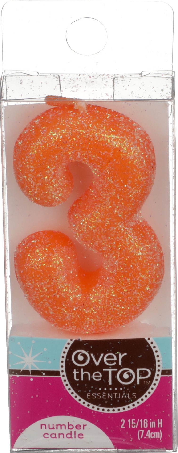 slide 1 of 3, Over The Top Essentials 3 Number Candle 1 ea, 1 ct