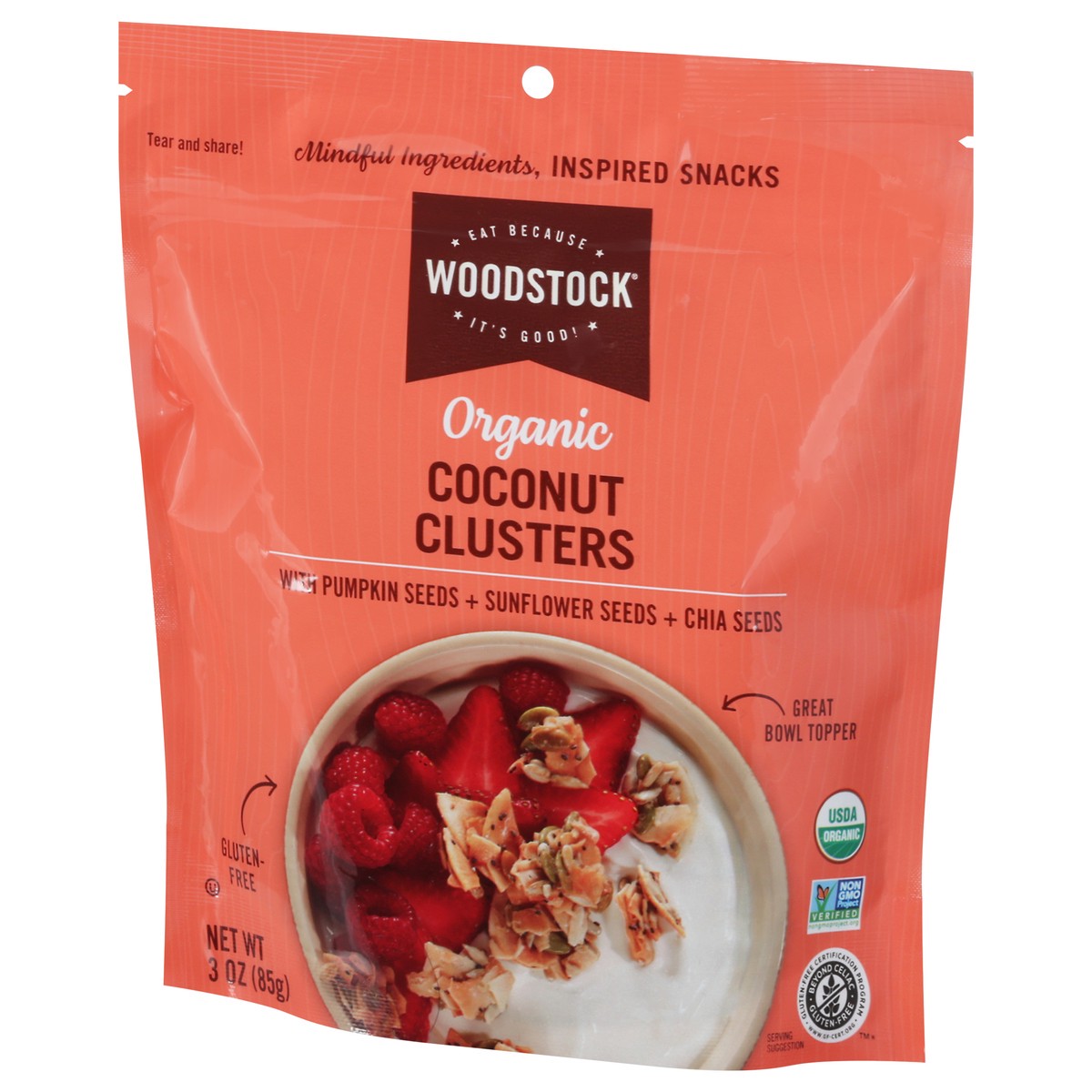 slide 9 of 12, Woodstock Organic Coconut Clusters - 3 oz, 3 oz
