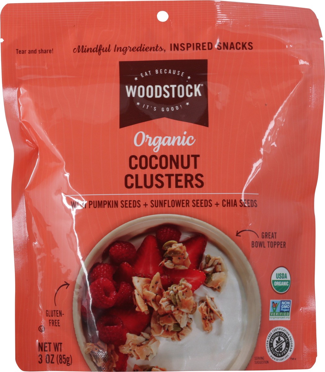 slide 2 of 12, Woodstock Organic Coconut Clusters - 3 oz, 3 oz