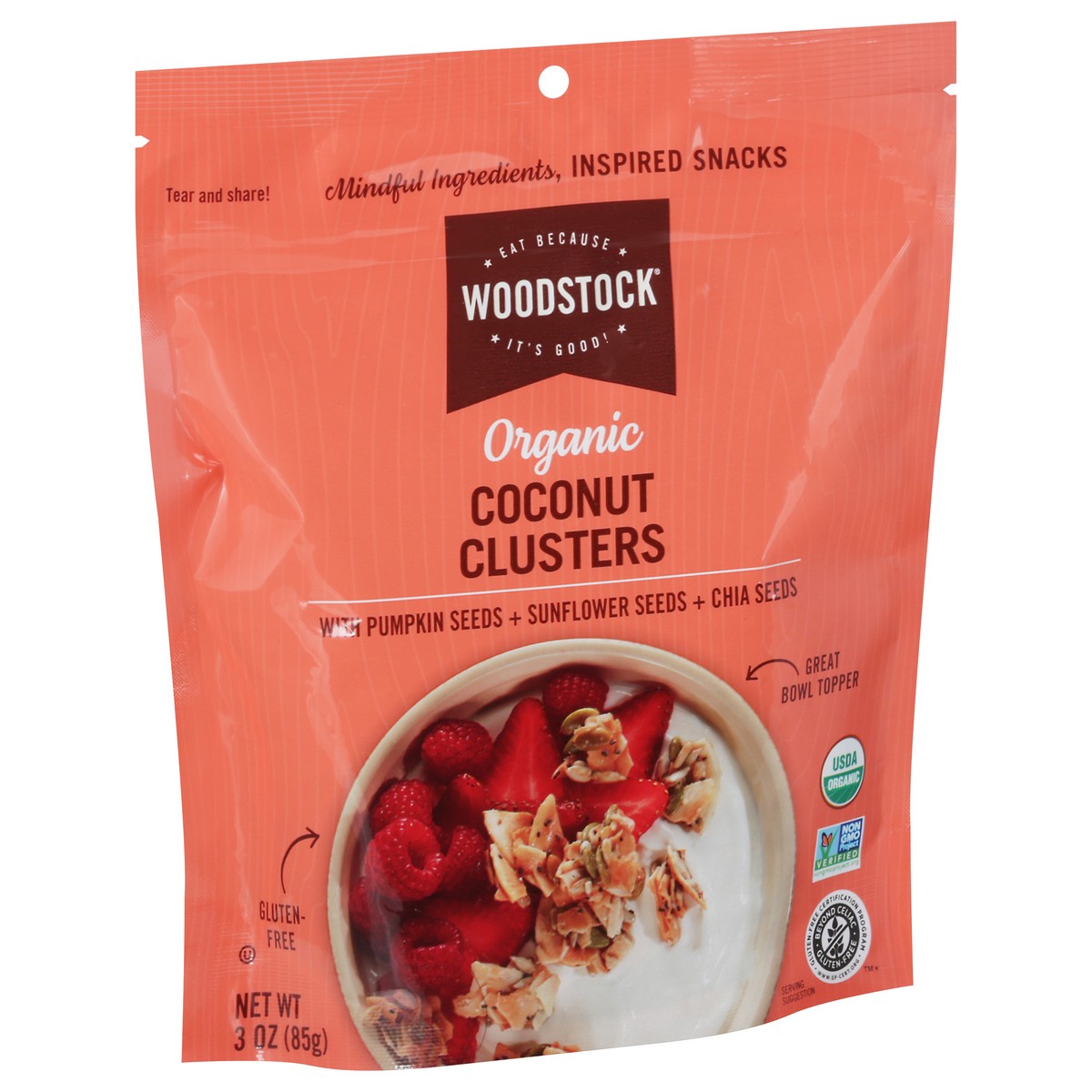 slide 5 of 12, Woodstock Organic Coconut Clusters - 3 oz, 3 oz