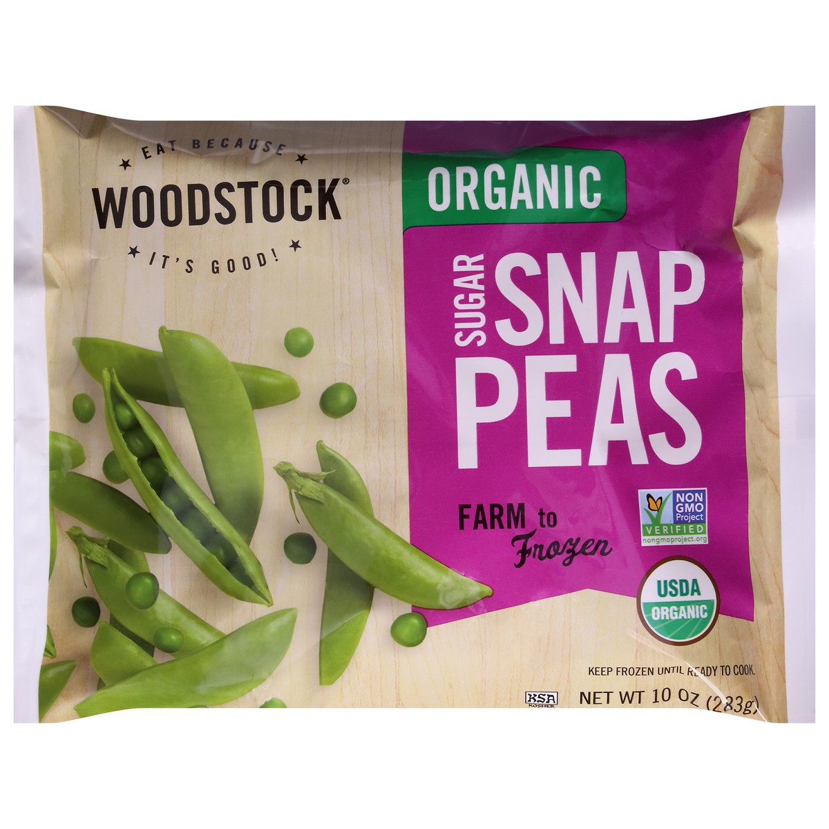 slide 1 of 9, Woodstock Organic Sugar Sugar Snap Peas 10 oz, 10 oz