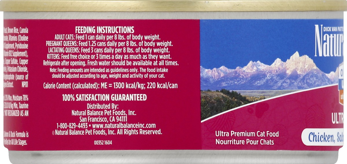 slide 2 of 6, Natural Balance Cat Food, Ultra Premium, Chicken, Salmon & Duck Formula, 6 oz