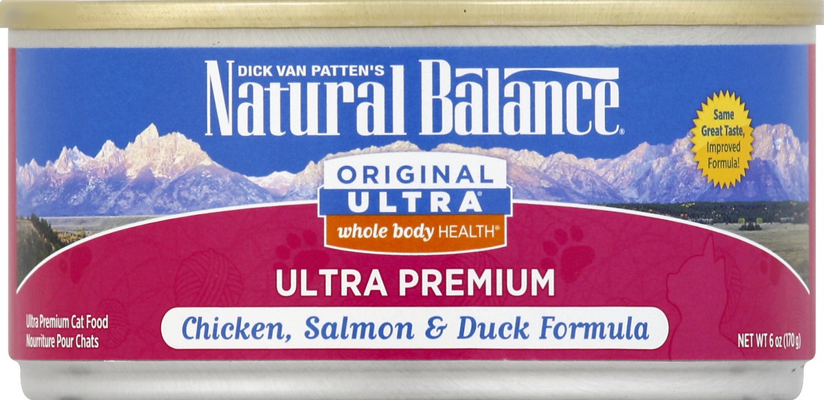 slide 5 of 6, Natural Balance Cat Food, Ultra Premium, Chicken, Salmon & Duck Formula, 6 oz