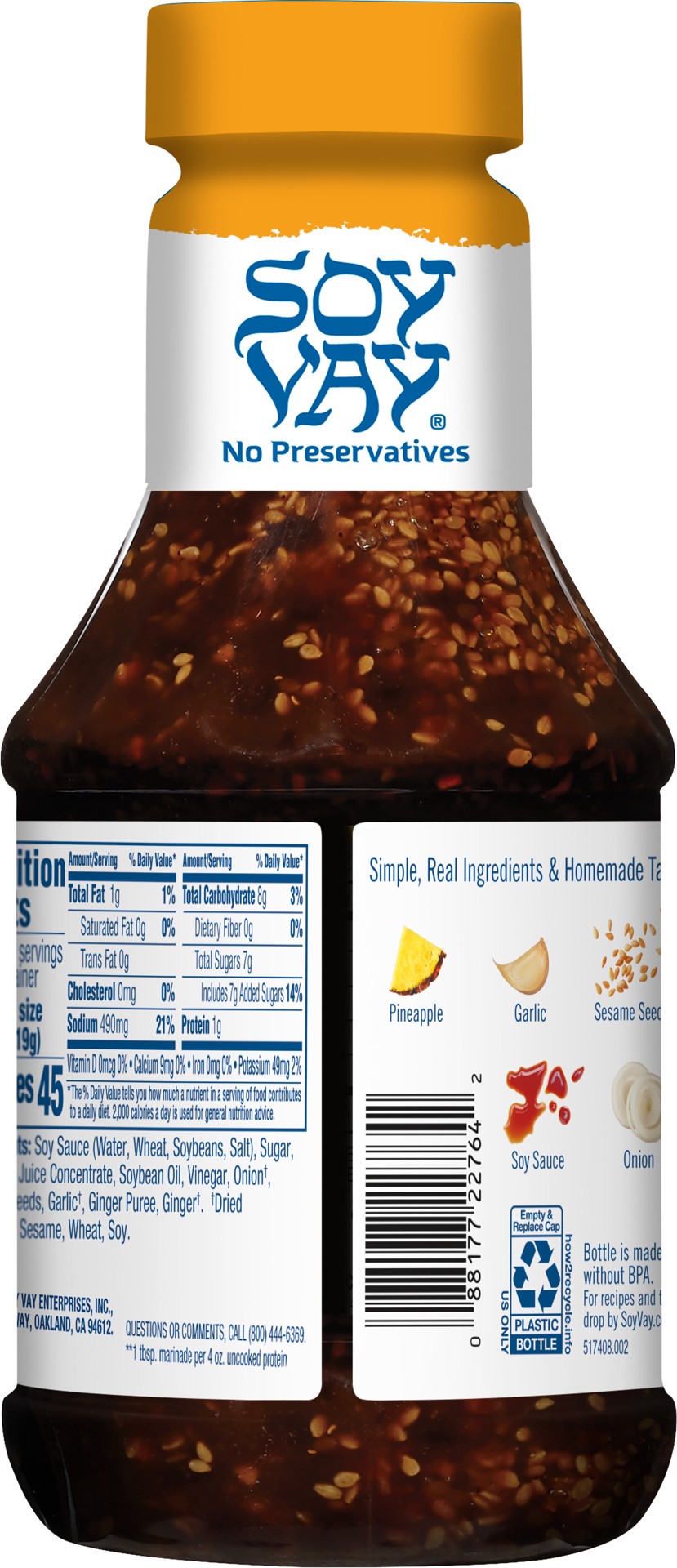 slide 2 of 5, Soy Vay Island Teriyaki Marinade and Sauce, 20 Ounce Bottle, 20 oz