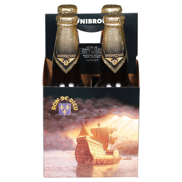slide 1 of 1, Unibroue Don De Dieu Triple Wheat Ale Bottles, 4 ct; 12 oz