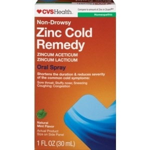 slide 1 of 1, CVS Health Zinc Cold Remedy Non-Drowsy Oral Spray - Mint, 1 fl oz