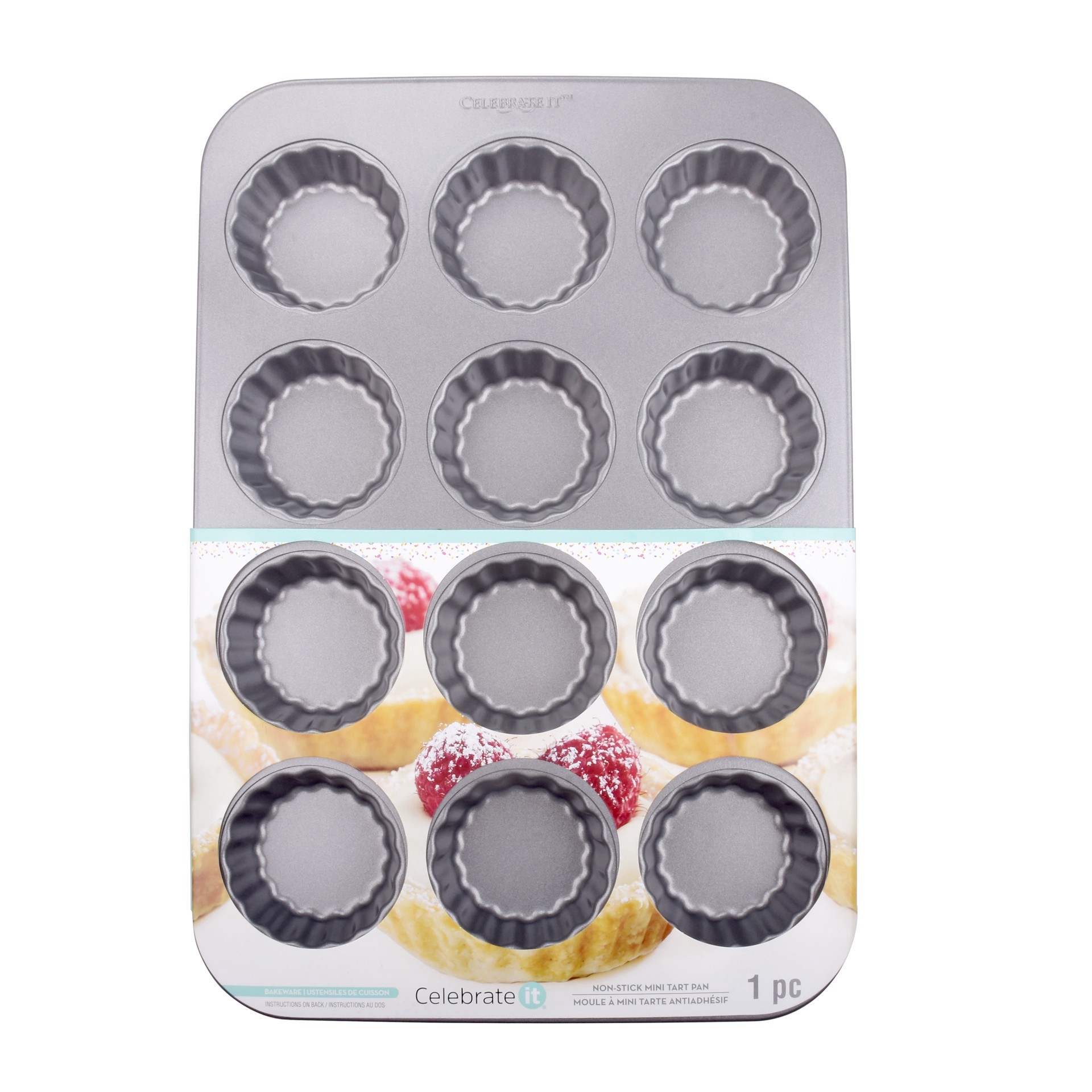 slide 2 of 6, Non-Stick Mini Tart Pan By Celebrate It, 14.56 in x 10 in x 0.9 in