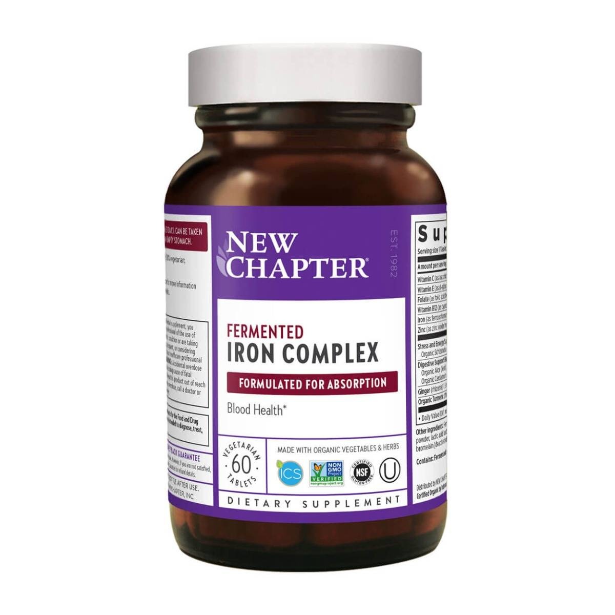 slide 1 of 1, New Chapter Iron Food Complex Tablets, 60 ct