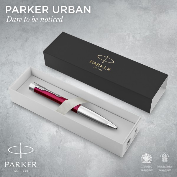 slide 2 of 6, Parker Urban Ballpoint Pen, Medium Point, 0.7 Mm, Vibrant Magenta Barrel, Blue Ink, 1 ct